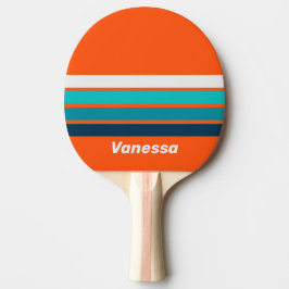 Raquete De Ping Pong Salva-vidas retrô com listras e nome