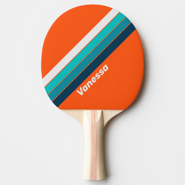 Raquete De Ping Pong Salvamento de Vida Retroativo com o Nome (Frente)