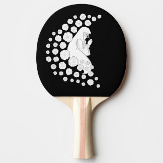 Raquete De Ping Pong Santa Maria com rosas - preto e branco -