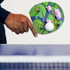 Raquete De Ping Pong Sapos De Lotus E Lily Pad