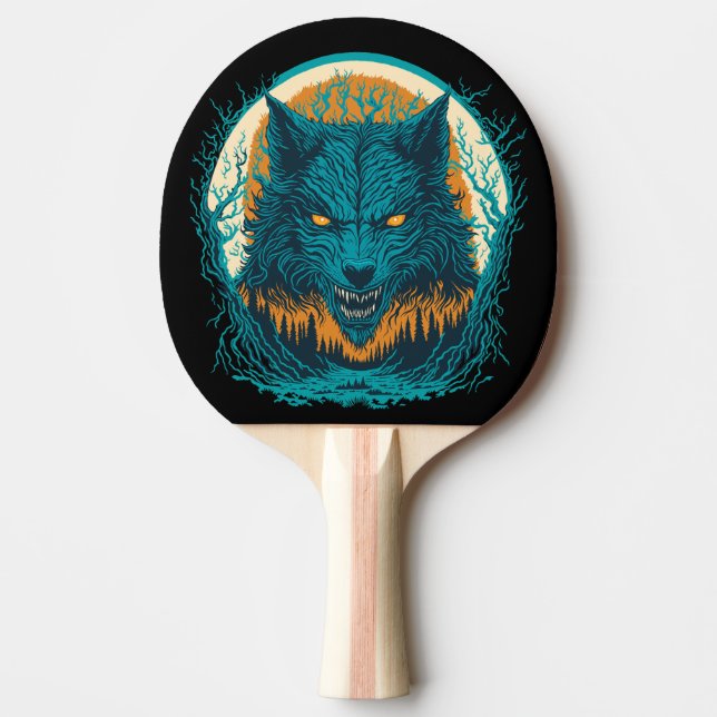 Raquete De Ping Pong Scary Werewolf (Frente)