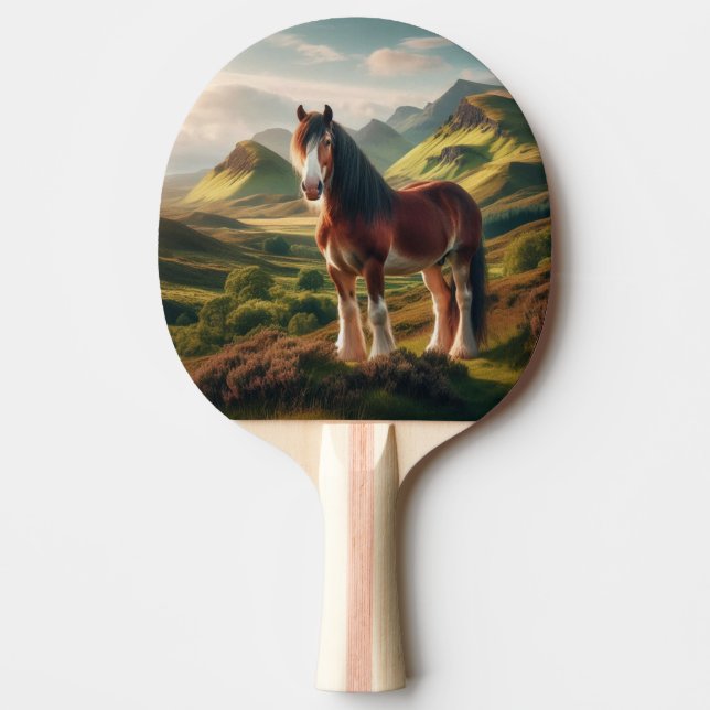 Raquete De Ping Pong Scotland highlands Clydesdale horse (Frente)
