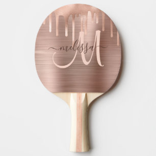 Raquete De Ping Pong Script de Blush de Metal com Dissipador Dourado co