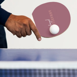 Raquete De Ping Pong Script Mínimo de Rosa simples moderno