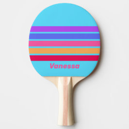 Raquete De Ping Pong Sea Glass Across Striping with Name