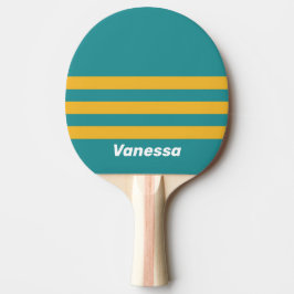 Raquete De Ping Pong Seashell Sunrise Across Striping with Name
