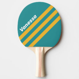 Raquete De Ping Pong Seashell Sunrise Angled Striping with Name
