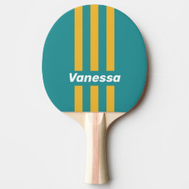 Raquete De Ping Pong Seashell Sunrise Pin Stripes with Name