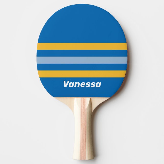 Raquete De Ping Pong Seaside Across Striping with Name (Frente)