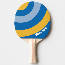 Raquete De Ping Pong Seaside Circle Stripe with Name