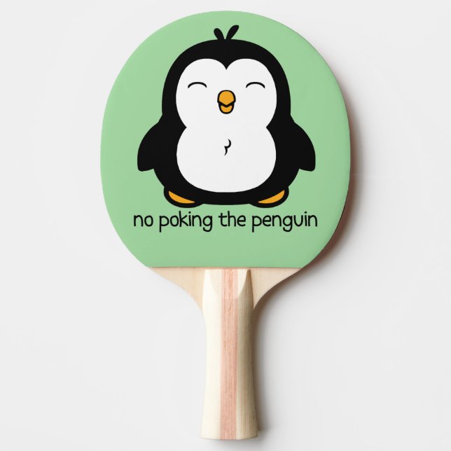 Raquete De Ping Pong Sem Chamar O Verde Do Pinguim (Frente)