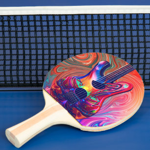Raquete De Ping Pong Semi Guitarras Elétricas Psicodélicas