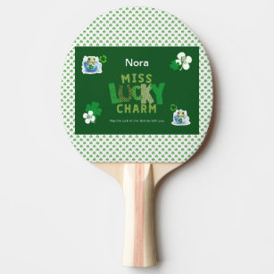 Raquete De Ping Pong Senhorita Lucky Charm Rua. Dia de Patrick
