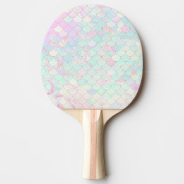 Raquete De Ping Pong Sereia Rosa Dourada Iridescente