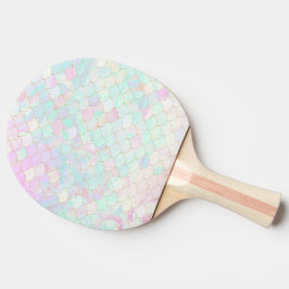 Raquete De Ping Pong Sereia Rosa Dourada Iridescente