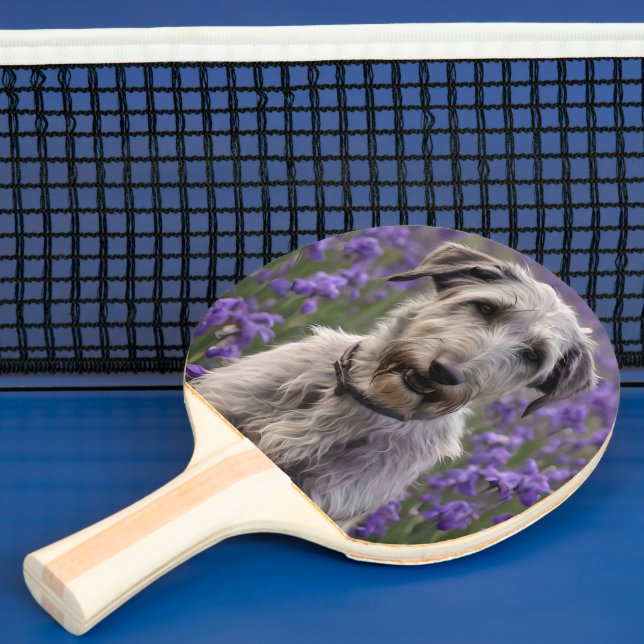 Raquete De Ping Pong Serena Majestade: Wolfhound em Campo de Íris Roxa, (Insitu)