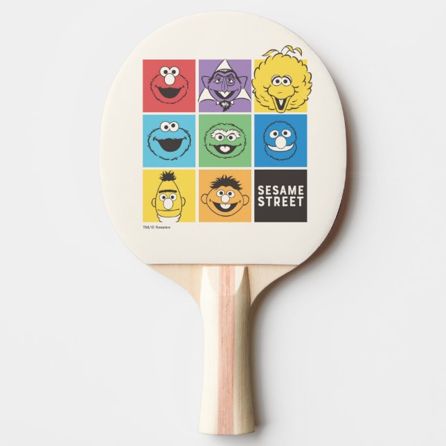 Raquete De Ping Pong Sésamo Street Pals | Blocos de cores (Frente)