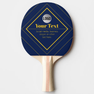 Raquete De Ping Pong Seu logotipo e modelo de design personalizável