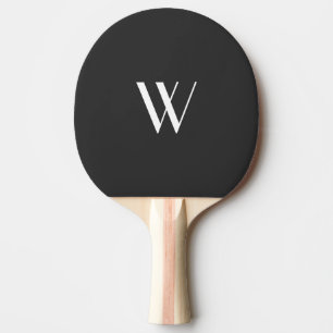 Raquete De Ping Pong Seu monograma em preto&branco