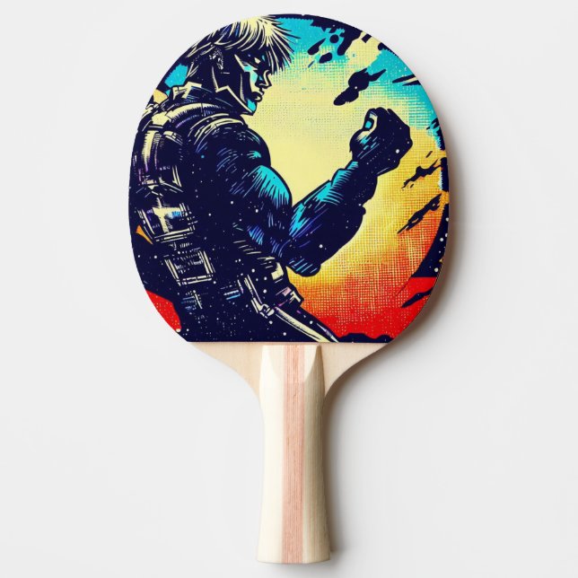 Raquete De Ping Pong SF Anime Hero - Woodcut (2) (Frente)