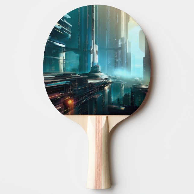 Raquete De Ping Pong SF Cidade Futurística (3) (Frente)
