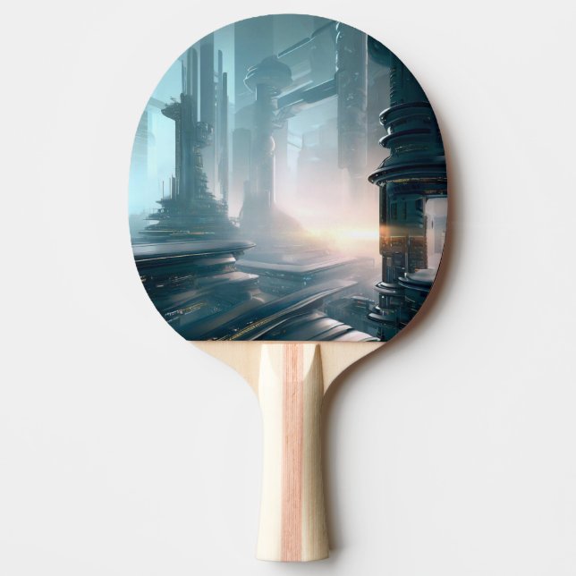 Raquete De Ping Pong SF Cidade Futurística (4) (Frente)