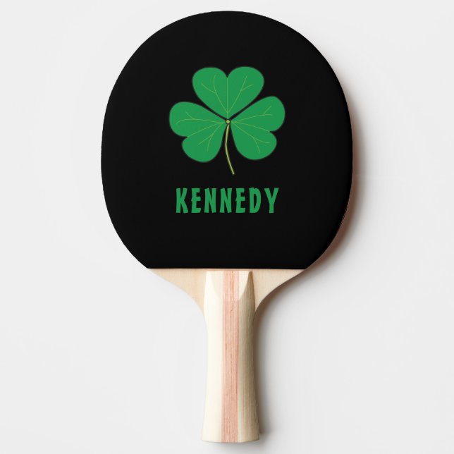 Raquete De Ping Pong Shamrock Green Clover Ireland Celular Irish Name (Frente)