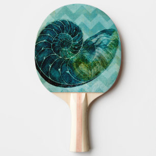 Raquete De Ping Pong Shell do Conch de Turquesa Espiral