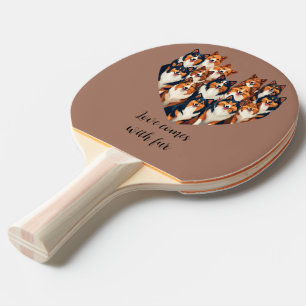 Raquete De Ping Pong Sheltie Heart Illustration Cute Shetland Sheepdog