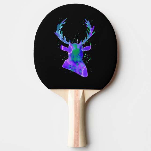 Raquete De Ping Pong Silhouette de Veado Roxo (Frente)