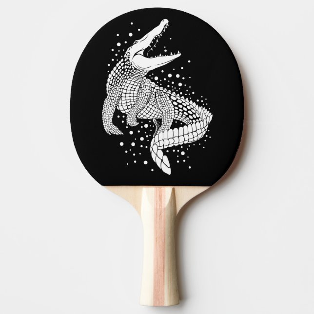 Raquete De Ping Pong Silhueta branca - Crocodilo (Frente)