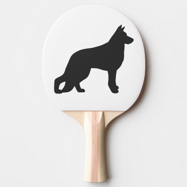 Raquete De Ping Pong Silhueta preta de cão German shepherd (Frente)