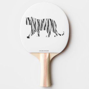 Raquete De Ping Pong Silhueta Tigre Preto e Branco