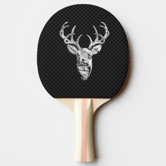 Raquete De Ping Pong Silver Deer Head em Estilo de Fibra de Carbono (Verso)