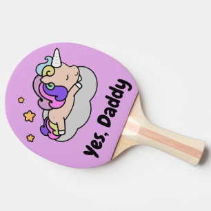 Raquete De Ping Pong Sim pá roxa do unicórnio do pai