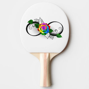 Raquete De Ping Pong Símbolo de Infinito com Rosa Arco-íris