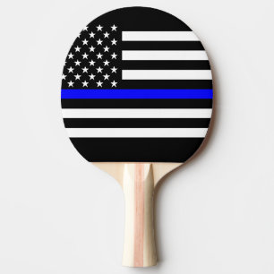 Raquete De Ping Pong Símbolo de Linha Azul Fino da América