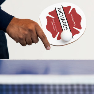 Raquete De Ping Pong Símbolo de logotipo vermelho de bombeiro personali