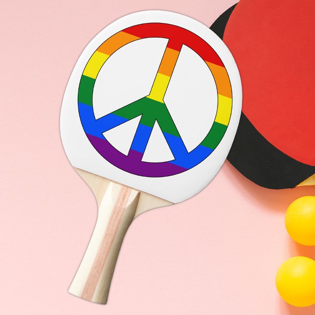 Raquete De Ping Pong Símbolo de Sinalizador de Paz do gay Rainbow (Criador carregado)