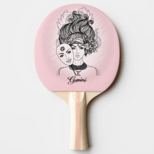 Raquete De Ping Pong Símbolo do zodíaco de Gêmeos do Teatro da Dama Mas