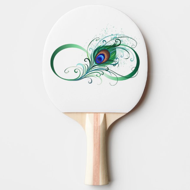 Raquete De Ping Pong Símbolo Infinito com Pavão (Frente)