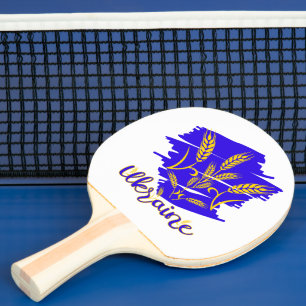 Raquete De Ping Pong Símbolo nacional ucraniano trizub feito de orelha