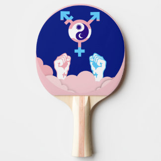 Raquete De Ping Pong Símbolo Transgênero do Sol e da Lua do Poder e do 