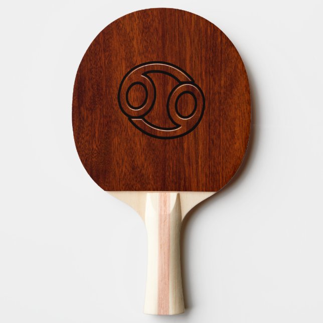 Raquete De Ping Pong Símbolo Zodiac do Cancer no Estilo de Mahogany (Verso)