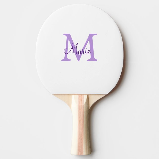 Raquete De Ping Pong simple minimal add name monogram pink red   throw  (Frente)