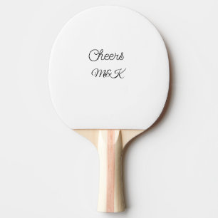 Raquete De Ping Pong Simples adicione o nome minimalista aplausos casal