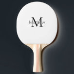 Raquete De Ping Pong simples letra inicial monograma adicione seu nome<br><div class="desc">design</div>