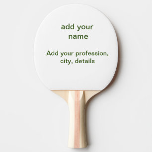 Raquete De Ping Pong Simples minimal verde adicione seu texto nome foto