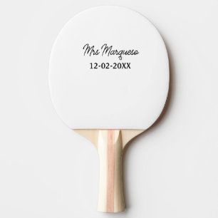 Raquete De Ping Pong simples monograma minimalista sra Sr nome data ano