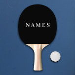 Raquete De Ping Pong Simples Preto Personalizado Adicionar Seu Nome Ele<br><div class="desc">Simples Preto Personalizado Adicione Seu Nome Design Elegante para Qualquer Um.</div>